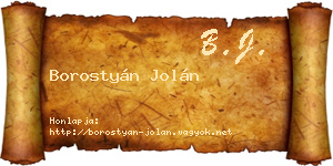 Borostyán Jolán névjegykártya
