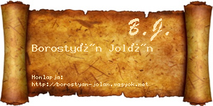 Borostyán Jolán névjegykártya