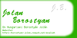 jolan borostyan business card